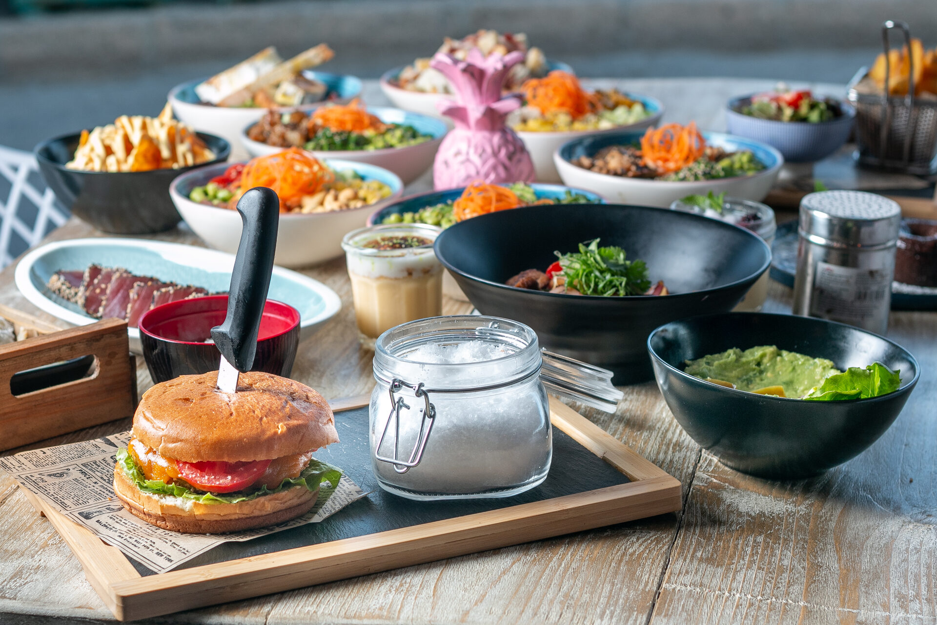 Food Table bei Tiki Beach Mallorca